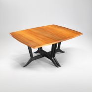 Hand-crafted Mirembe Pacific Madrone drop-leaf table and chair