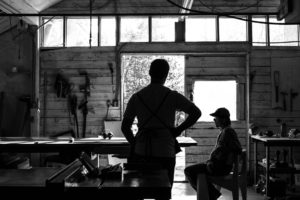 Robert & Tor Erickson discuss woodworking & custom chair designs in their woodshop.