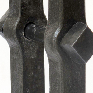 Hand-forged iron bolt and closure