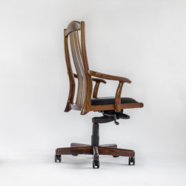 Side angle view of Niobrara handmade office chair