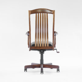 Rear view of the handcrafted Niobrara office chair