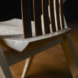 Rear angle view of the handmade Reyes Dining Chair