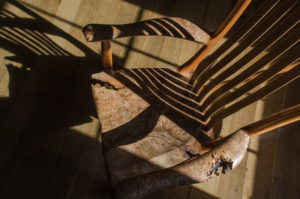 Tor Erickson's handcrafted South Yuba Side Chair in The Living Chair Series featuring live edge chairs