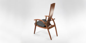 Rear View of the handmade Tashjian Chair w/ hand-sewn upholstery