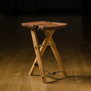 Handmade live edge version of The Langhorne Stool designed by Tor Erickson for The Living Chair Series