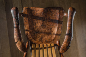 Handmade South Yuba Rocking Chair in Red Elm with live edge design