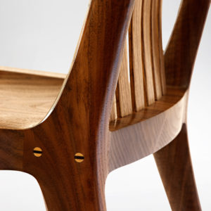 Close up of handcarved accents on the South Yuba Side Chair