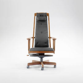 Front view of our custom McCorkle office chair