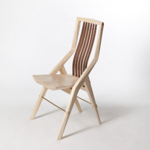 Front angle view of custom dining Reyes Chair