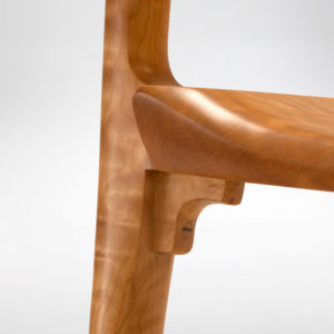 Our custom Poonkinny Chair wooden connection between the legs and the seat