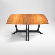 The Mirembe Table is handcrafted from Pacific Madrone w/ Ebonized Legs