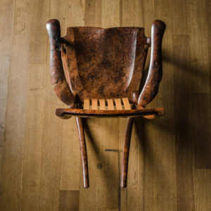 Handmade live edge South Yuba Rocking Chair crafted from California Walnut by Tor Erickson for The Living Chair Series