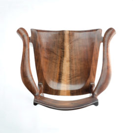 Top angle view of our handmade Sumi Chair